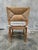 Vintage French Rush Seat Back Oak Dining Chairs Set of Four Bleached Farmhouse For Sale - Image 11 of 17