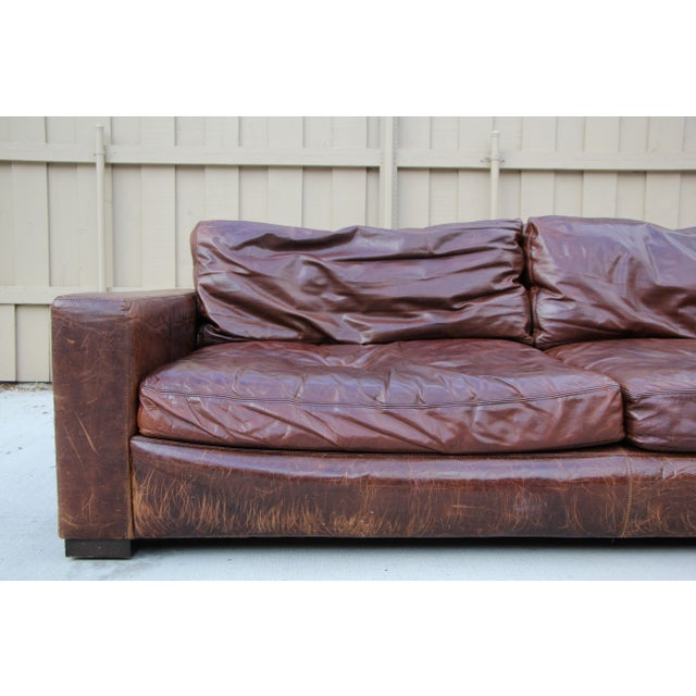 Restoration Hardware Distressed Leather Sofa Chairish