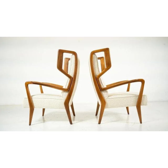 Set of Mid-Century Modern Highback Amrchairs attributed to Orlando Orlandi, Italy, 1950s For Sale - Image 9 of 13