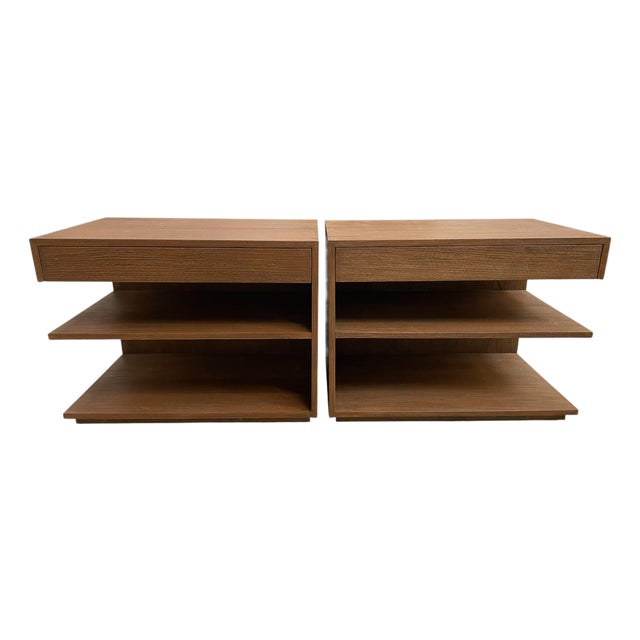 Brownstone Furniture Laguna Mid-Century Teak Nightstands, Pair For Sale