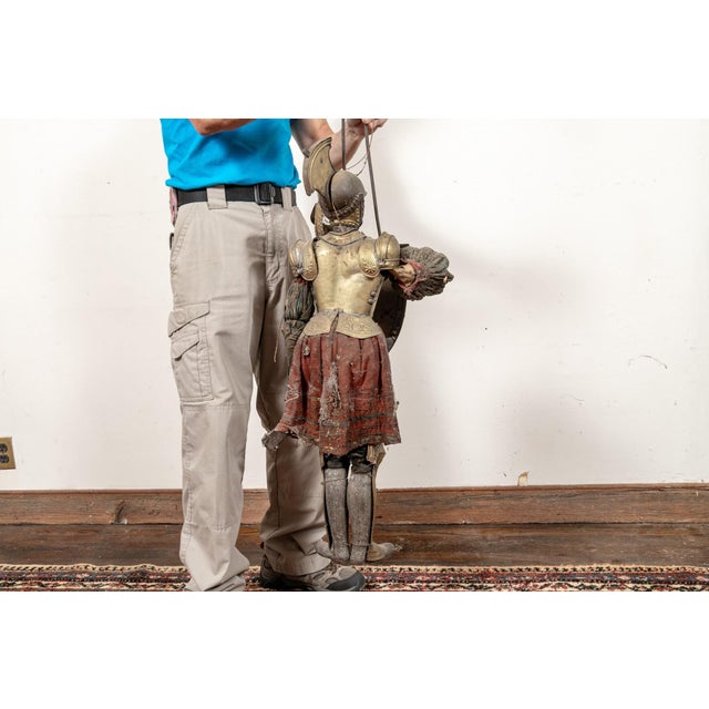 Italian Early 19th Century Italian Knight in Armor Form Marionette For Sale - Image 3 of 15