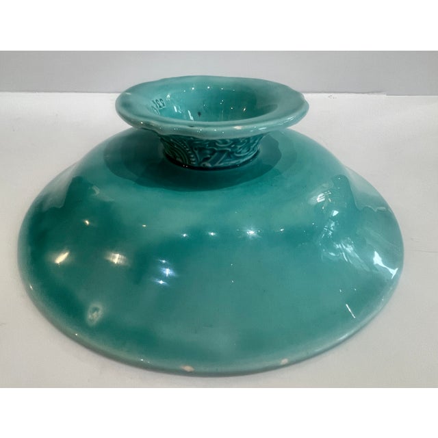 Art Nouveau Majolica Footed Bowl by Villeroy & Boch, Jugendstil / Art Nouveau c.1900 For Sale - Image 3 of 10