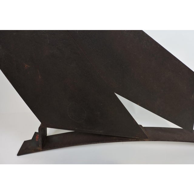 Mid-Century Modern Large Abstract Welded Steel Sculpture "Bird on a Limb" by David Tothero For Sale - Image 3 of 10