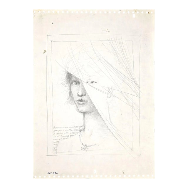 Leo Guide, Female Figure, Pencil, 1980s For Sale