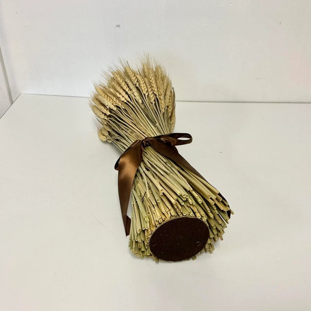 Vintage Boho Chic Rustic Thanksgiving Natural Wheat Sheaf Decorative Object Holiday Accent. For Sale - Image 10 of 11