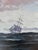 Vintage Original Seascape Oil Painting, Signed Sailing Ship Art For Sale - Image 6 of 14