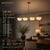Off-white Modern Linear Chandelier 4 Light, Matte Off White Dome Pendant Light Brass Dining Room Fixture, Kitchen Island Lighting, Minimalist Light For Sale - Image 8 of 13