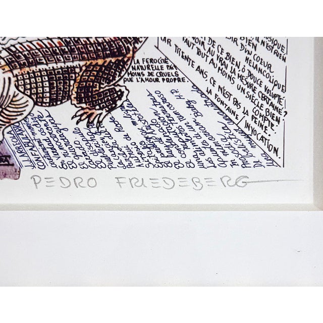 Serigraph in colors on paper. Hand signed lower right by Pedro Friedberg. Hand numbered EE XVI/XXX lower left. Framed as...