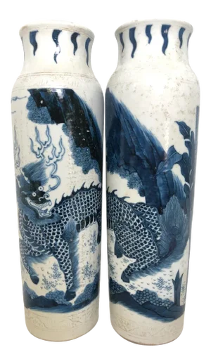 Mid 19th Century Chinese Porcelain Sleeve Vases - A Pair