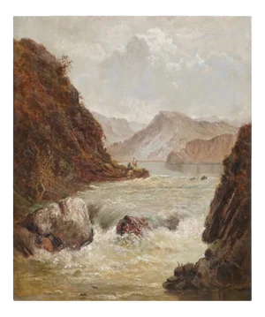 Alfred De Breanski Sr. “A Pole In The Highlands” Realism Seascape Late 19th Century
