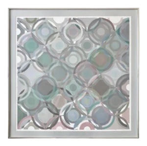 Framed Abstract Geometric Gouache on Paper by Stevan Kissel