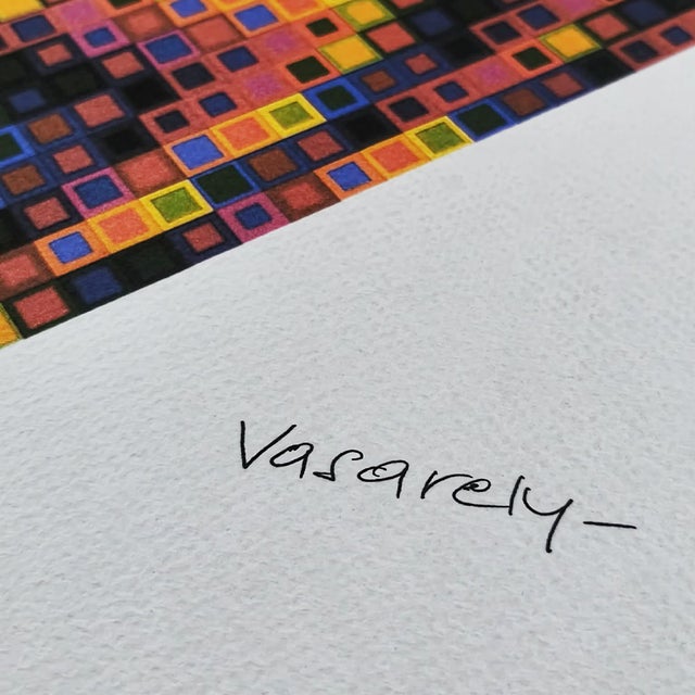 Victor Vasarely, Composition, Limited Numbered Edition Lithograph, 1970s For Sale - Image 3 of 7