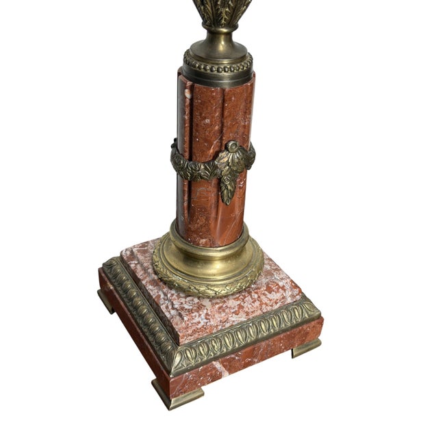 1990s Vintage Biltmore Estate Collection Pair of Neoclassical Rouge Marble Urns Cassolettes For Sale - Image 5 of 17