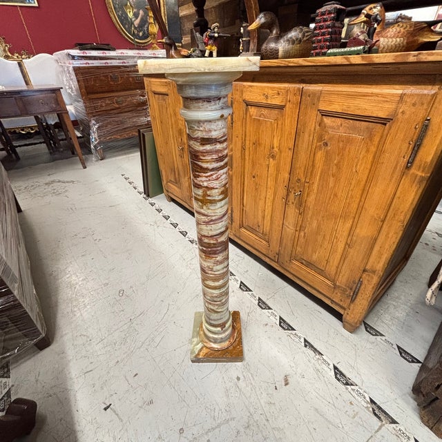 Vintage Marble-Alabaster Column, 1940s For Sale - Image 14 of 14