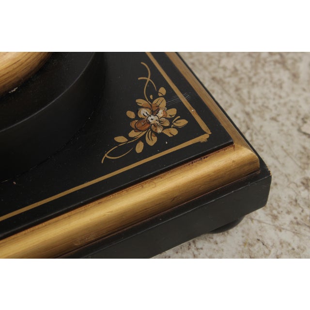 Black Lacquered Italian Chinoiserie Pedestal Stand For Sale - Image 4 of 15