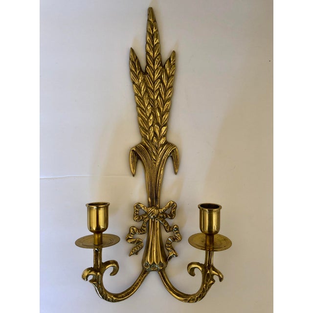Vintage Brass Sheaf of Wheat Candle Sconces a Pair Chairish