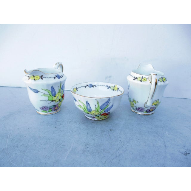 Crown Staffordshire 1930s Crown Staffordshire Demitasse Sugar and Creamers Set- 3 Pieces For Sale - Image 4 of 8