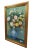 Contemporary Vintage Bouquet of Flowers Blue Vase Still Life Oil Painting on Canvas 40" For Sale - Image 3 of 9
