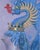 Protector of The House by Elena Burykina | Oil on panel Blue dragon with a red figure in its mouth. For Sale