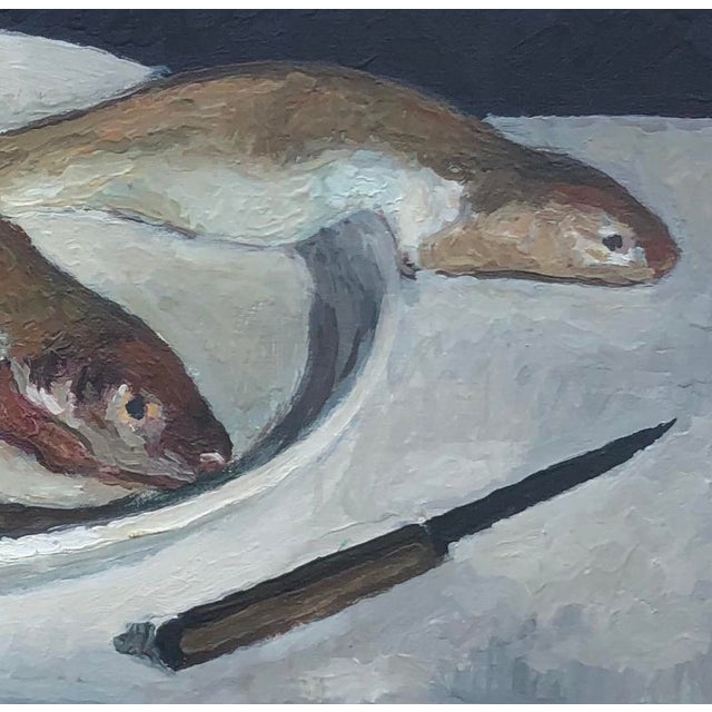 Edouard Arthur, Assiette de poissons, 1948, Oil on Canvas, Framed For Sale - Image 4 of 9