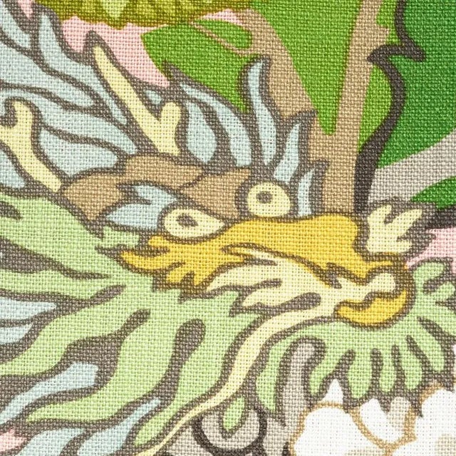 Chinoiserie Sample, Schumacher Chiang Mai Dragon in Blush For Sale - Image 3 of 5