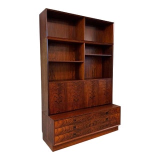 1960s Danish Modern Rosewood Bookcase Cabinet by Brouer Møbelfabrik For Sale