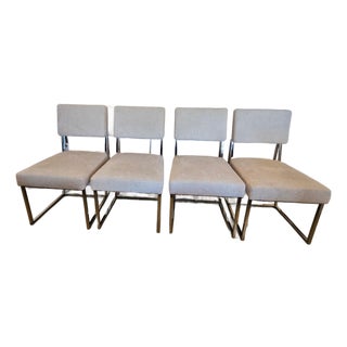 Bernhardt Chrome & Upholstered Dining Chairs -Set of 4 For Sale