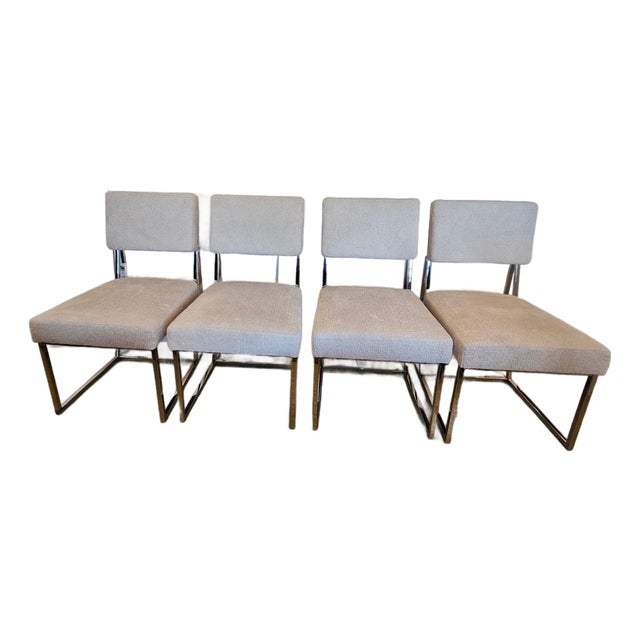 Bernhardt Chrome & Upholstered Dining Chairs -Set of 4 For Sale
