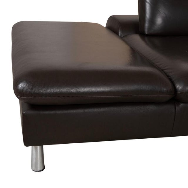 Leather Corner Sofa in Brown with Manual Function by Willi Schillig For Sale - Image 11 of 18