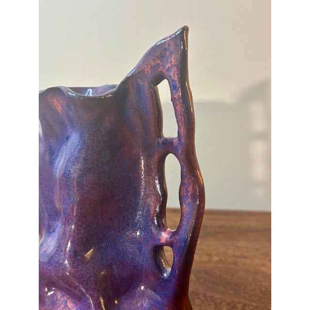 Vintage Studio Ceramic Vase by David Changar, Signed 2011 Nyc For Sale - Image 4 of 8