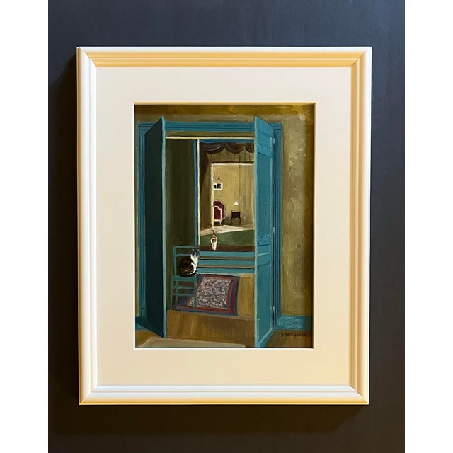 Contemporary Interior Room With Two Cats by Satori Gregorakis For Sale - Image 3 of 3