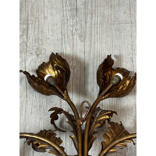 Gold Vintage Italian Wall Lights, 1950s, Set of 2 For Sale - Image 8 of 16