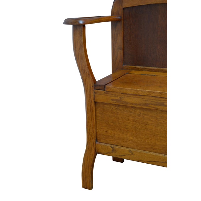 Wood Art Deco Hall Bench, 1940s For Sale - Image 7 of 15