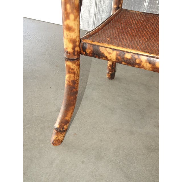 Brown Vintage French Country Coastal Bamboo Rattan Book Shelf For Sale - Image 8 of 17