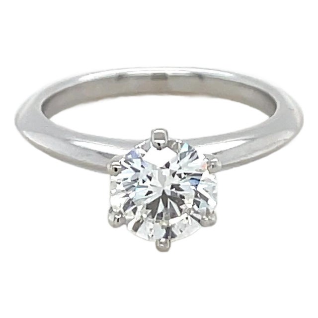 Tiffany & Co., 1.09 Carat Diamond Engagement Ring, Size 5 For Sale