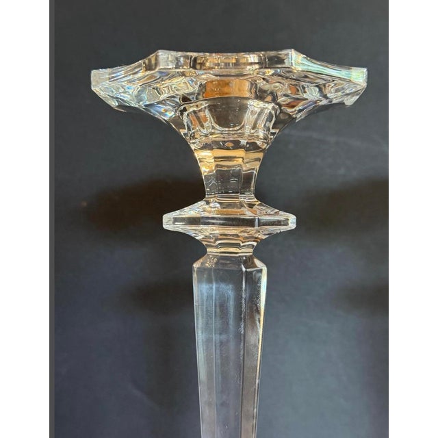 Vintage Kristall Krisla Italy Crystal Candlestick Holders- Set of 2 For Sale - Image 6 of 7