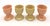 Offered is a set of 4 vintage ceramic egg cups, 2 that are yellow, and 2 orange. The egg cups each measure 2" in diameter...