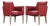 Pair of Italian Art Deco Style Red Leather Lounge Armchairs For Sale