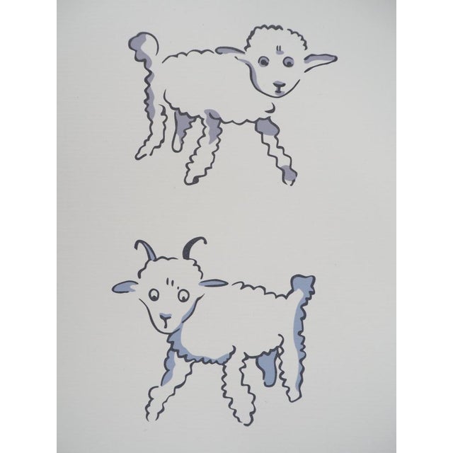 Modern Antoine De Saint-Exupery, Le Petit Prince et les moutons, Lithograph For Sale - Image 3 of 7