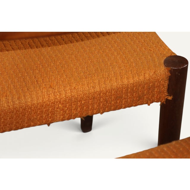 Vintage Teak and Orange Wool Chairs, 1960s, Set of 4 For Sale - Image 17 of 18