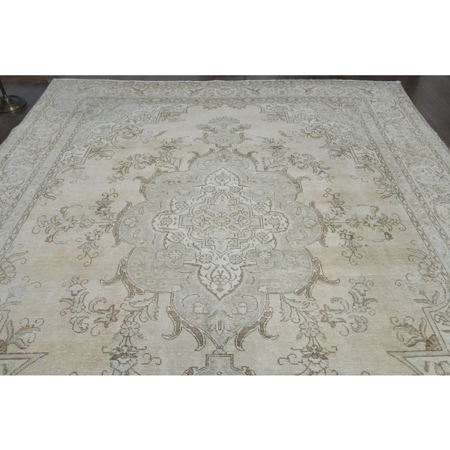 Folk Art 1970s Vintage Persian Handmade Wool Cotton Orange Area Rug For Sale - Image 3 of 11