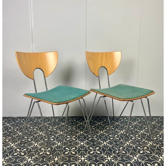 Beige Set of Mikado Dining Chairs by Walter Leeman for Kusch + Co For Sale - Image 8 of 14