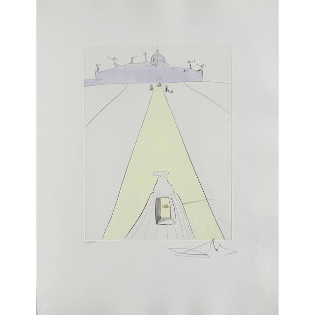 Salvador Dali, God, Time, Space, and the Pope, 1973, Drypoint Etching with Stencil For Sale - Image 8 of 8