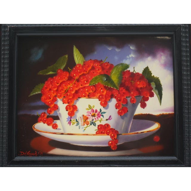 Traditional p.devaud Oil on Canvas Still Life Painting Art - Signed For Sale - Image 3 of 12
