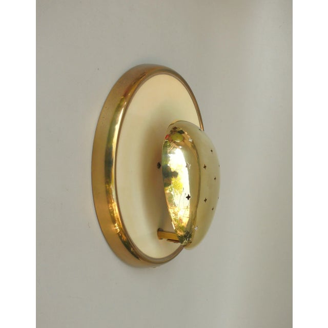 Brass Wall Lamp with Star Decoration, 1960s For Sale - Image 4 of 13