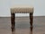 English Mahogany 19th Century Stool with Turned Legs and Custom Linen Upholstery For Sale - Image 11 of 12