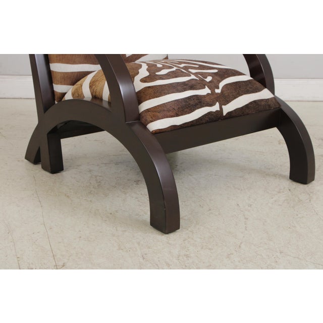 Art Deco Modern Style Zebra Print Chair & Ottoman For Sale - Image 12 of 18
