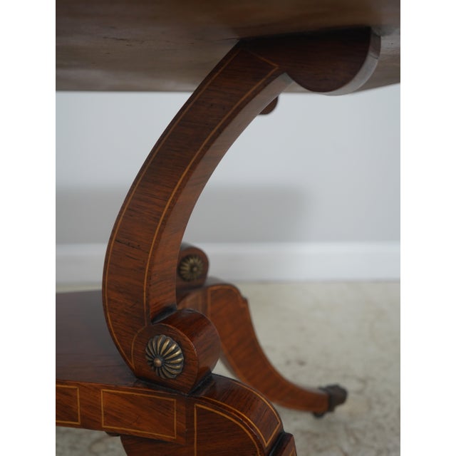 1990s Rosewood Vintage Bench Made Regency Style Dropleaf Library Table For Sale - Image 11 of 18