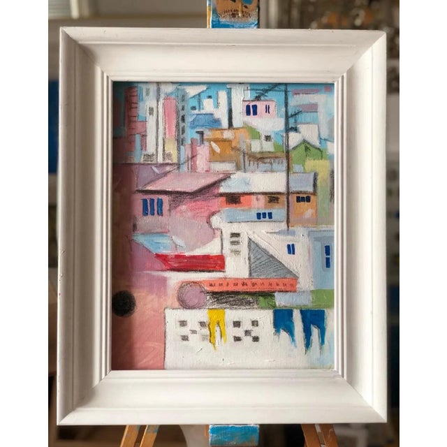 Abstract Contemporary Cityscape 'The Kite Runner' Painting For Sale - Image 3 of 7