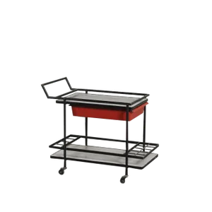 Vintage Trolley in Black Lacquered Metal, 1950s